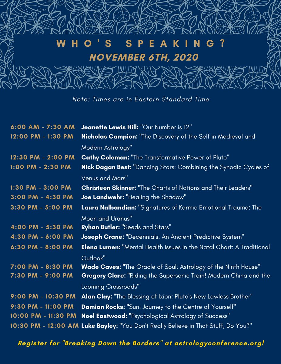 Here is our roster for Day 1 of "Breaking Down the Borders!" Is your favorite astrologer on here?

Register for "Breaking Down the Borders" at astrologyconference.org!