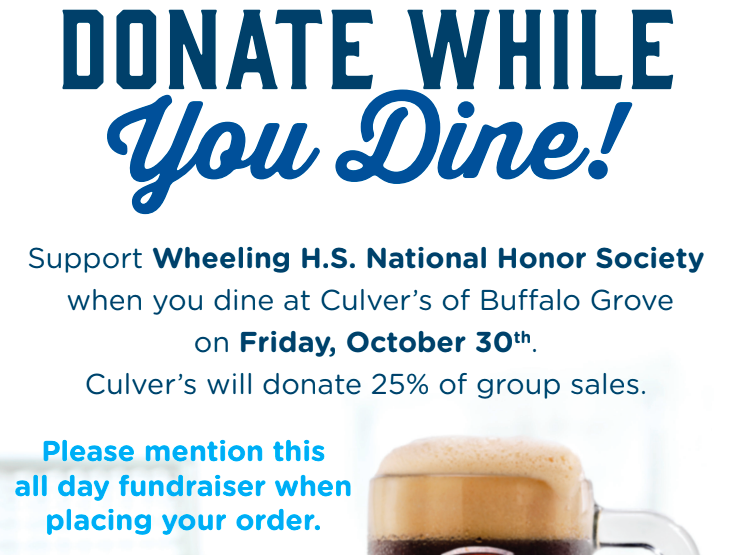 MerSilverman's tweet photo. WHS NHS fundraiser: Eat at Culver's in Buffalo Grove this Friday! @Wheeling_Cats https://t.co/yHxIwcM4e8