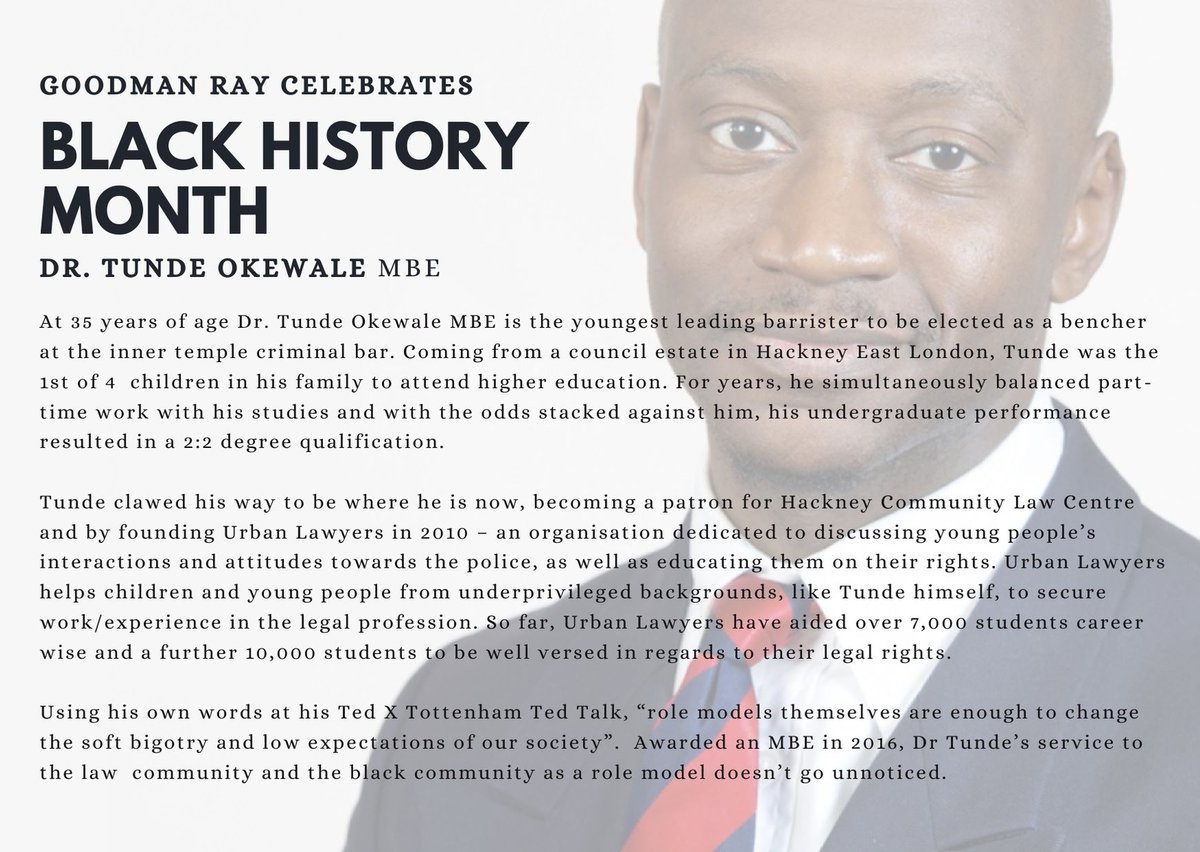 Goodman Ray, celebrates Black History Month with Dr Tunde Okewale MBE
#BlackHistoryMonthUK #BlackHistoryMonth #BlackHistoryMonth2020