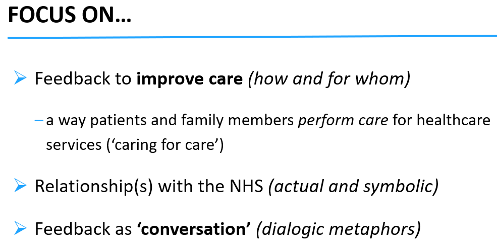 jamesfm55's tweet photo. Listening to Fadhila Mazanderani at #COSconf, discussing research on motivations for online patient feedback https://t.co/5u9tGgSK6s