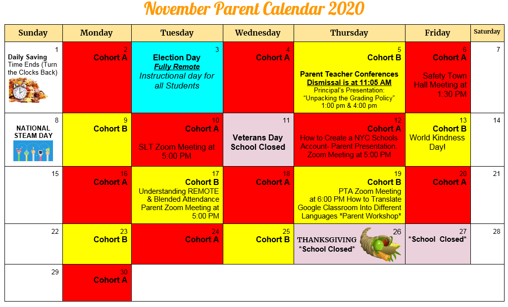 PS56Queens's tweet image. Our Cohort A and Cohort B Model Begins on Monday, November 2nd. Check out our new November Calendar.