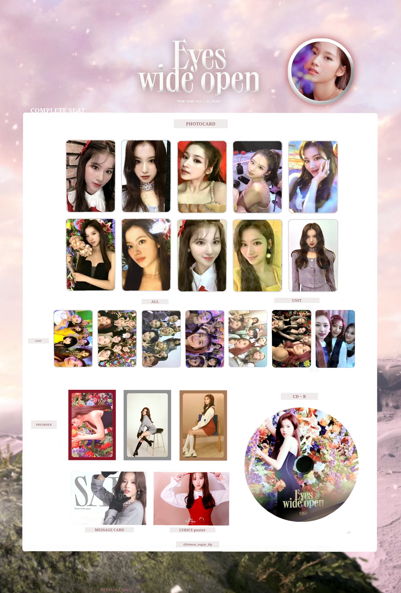 Uzivatel Drop Na Twitteru All Complete Set Eyeswideopen Photocard List リスト Dahyun Chaeyoung Tzuyu Ver Twice Twice Photocard Twice Eyes Wide Open Photocard 포카 트와이스 Twiceトレカ交換 Twice交換 Twice買取 Twicephotocard T
