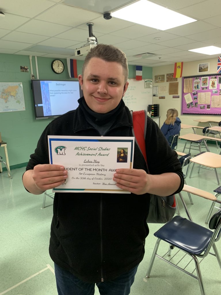 meade_ss's tweet photo. Congrats to Lukas May for being the European History Student of the Month for October from Mrs. Boaz’s class. @MEADECOUNTYHIGH https://t.co/esO9SNo0nA