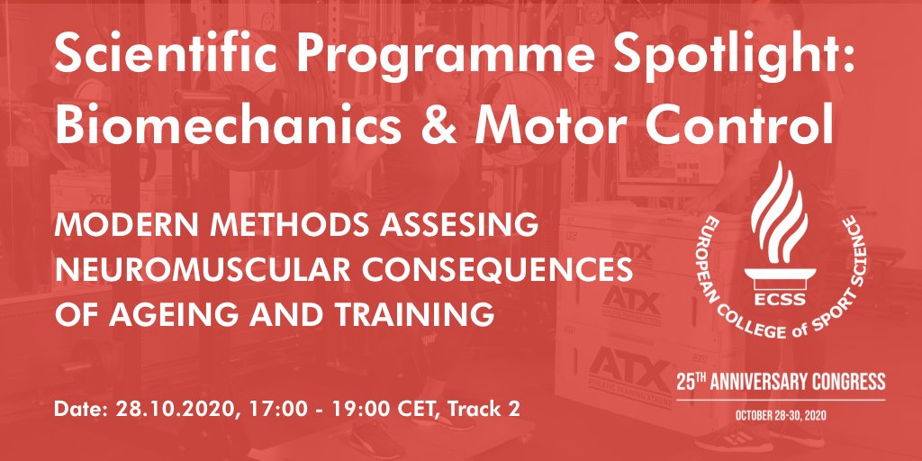 Remember to join us later today for our invited symposium <a href="/E_C_S_S/">ECSS</a> <a href="/ECSSCongress/">ECSS Seville 2020</a> discussing #ageing #exercise and modern methods to determine plasticity.