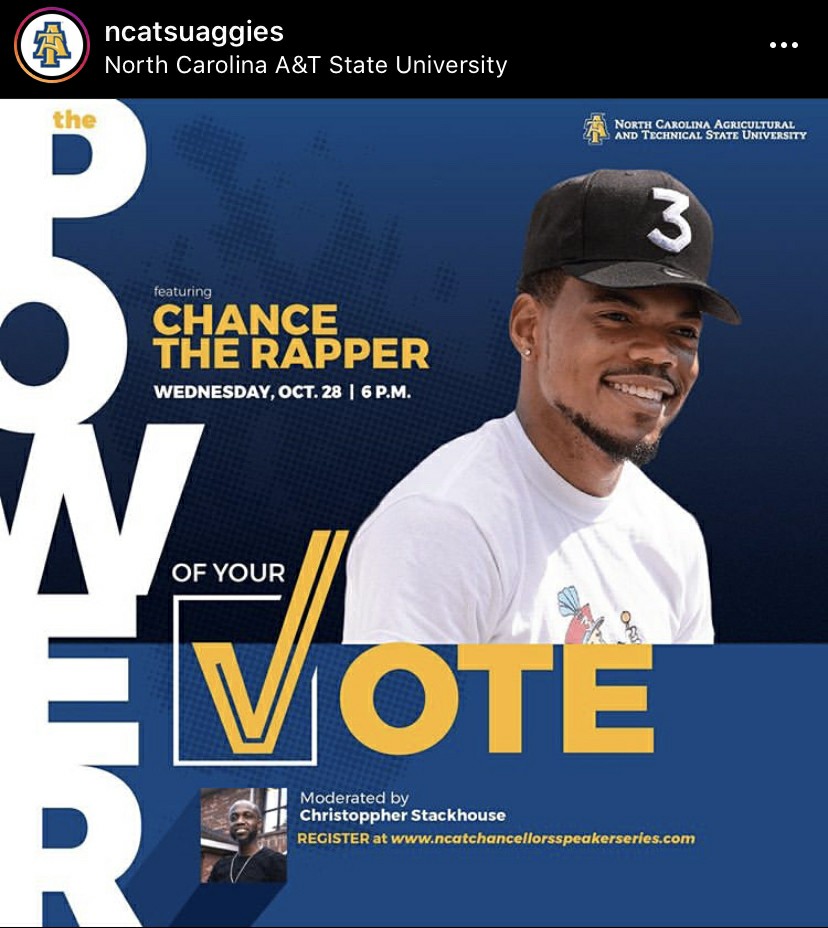 dr_stackhouse's tweet image. Can&apos;t wait! Join the conversation with @chancetherapper and @ncatsuaggies tonight. I&apos;ll moderate.. you spectate 
#gotv #VOTE #Vote2020