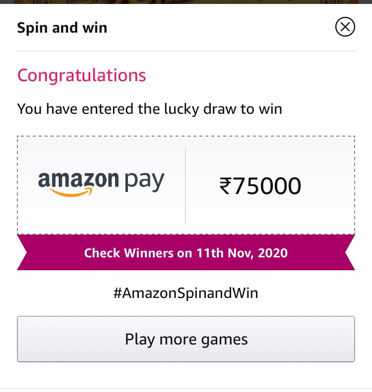 brij2205's tweet photo. Hope be the lucky one😁 #AmazoneSpinandWin https://t.co/WNrP0HNjax