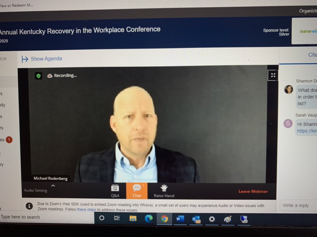 KyComeback's tweet photo. During the @KyChamber Recovery in the Workplace conference Murakami Manufacturing CEO @m_rodenberg is sharing his personal experiences with mental illness and substance use disorder. Mental illness must be addressed for what it is, a disease, so people can get the help they need. https://t.co/z9QlbqJlBQ