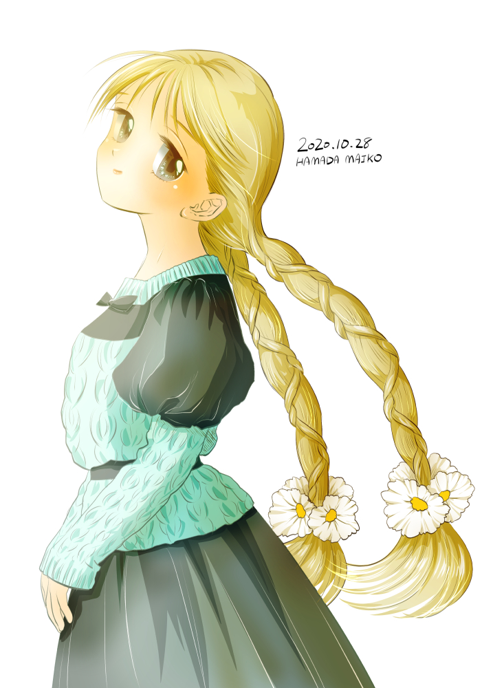 昨日の 十二単アレンジ 春夏秋冬の4人を並べた図です 等身にばらつきがあります はまだまいこのイラスト