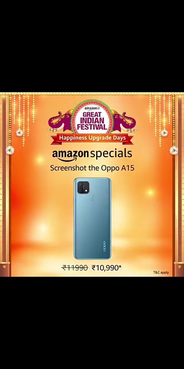 Chandansahoo378's tweet image. My screenshot of Oppo A15

                    @amazonIN  
   #AmazonGreatIndianFestival 
  #AmazonSpecialsRedmiNote9

Join in 
@friends4_eve 
@chilled_Sup 
@Gayathrimohan_ 
@rijhwani_h 
@bliss_berri 
@SujithDifferent 
@JayshreeMalhot6 
@bp051t1ve_pr1ya
