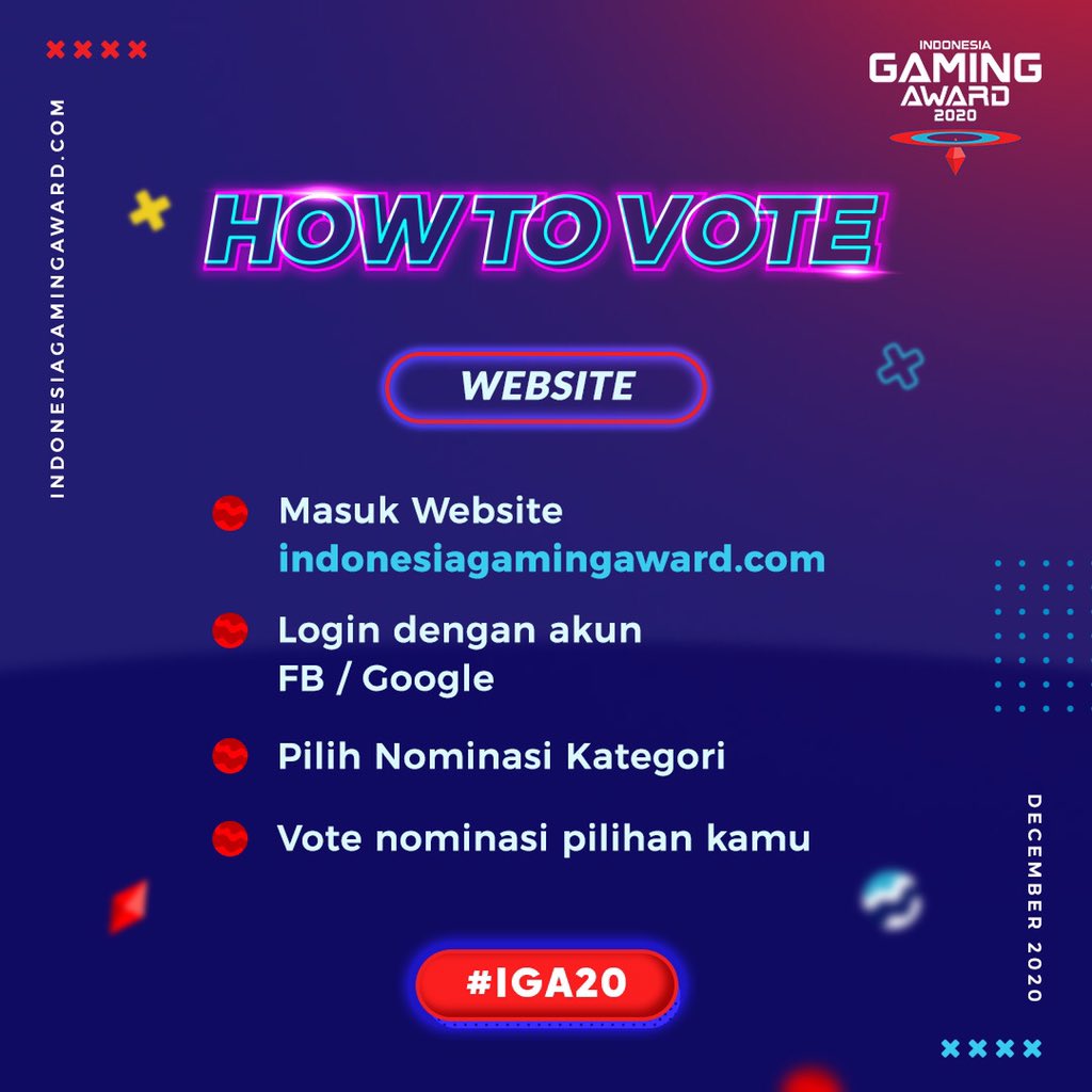 exgcon's tweet photo. Ini dia caranya untuk voting di Indonesia Gaming Award 2020.

Harap dibaca baik-baik supaya gak salah ya guys!
Selain di Instagram, kalian juga bisa voting melalui:

1. Website https://t.co/QZQp0wjYyR (link di bio)
2. Twitter @EXGCON

#EXGVerse #IGA20 https://t.co/0sQfCgW6fh