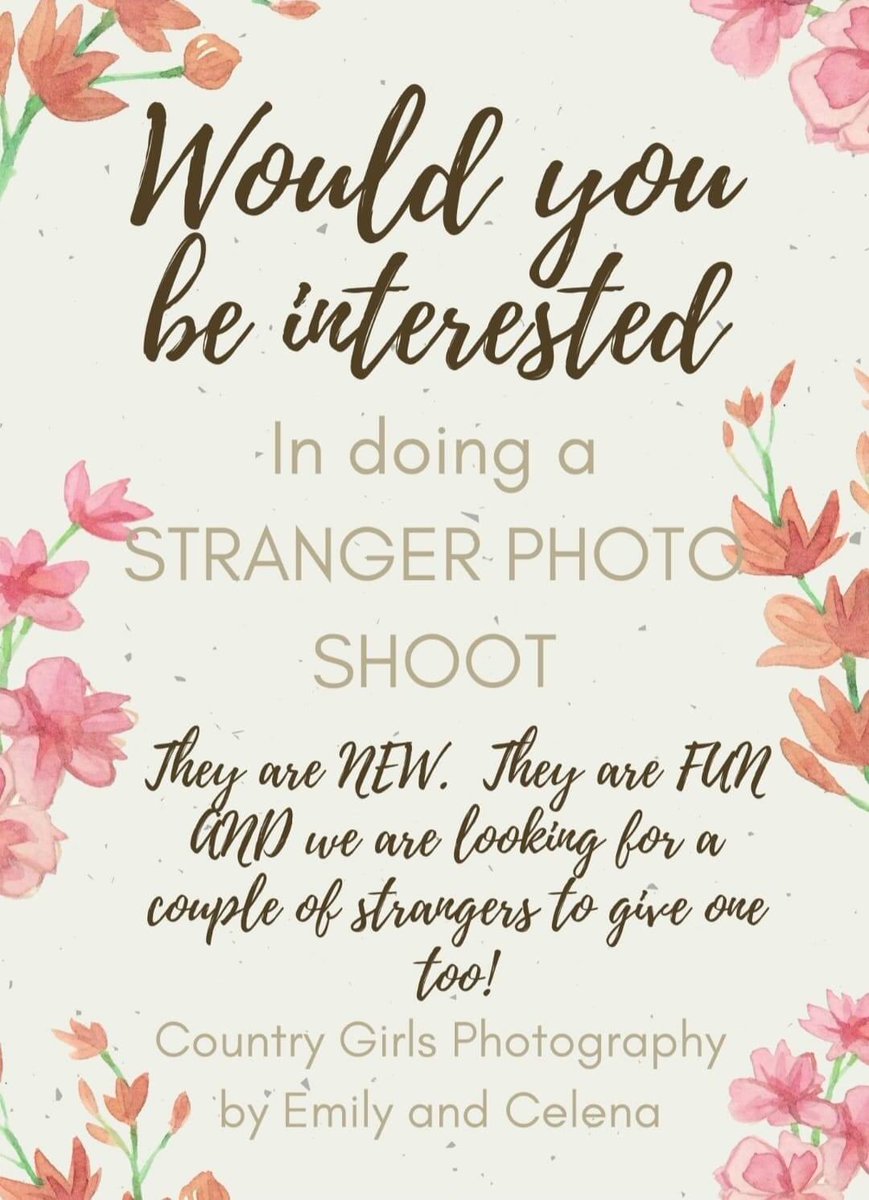 EricaE_20's tweet photo. Spread the word. Country Girls #photography by Emily and Celena are looking for someone to do a #strangerphotoshoot. Message me and I’ll send you their info. 🤩 #RETWEEET https://t.co/evZONmFJ5t