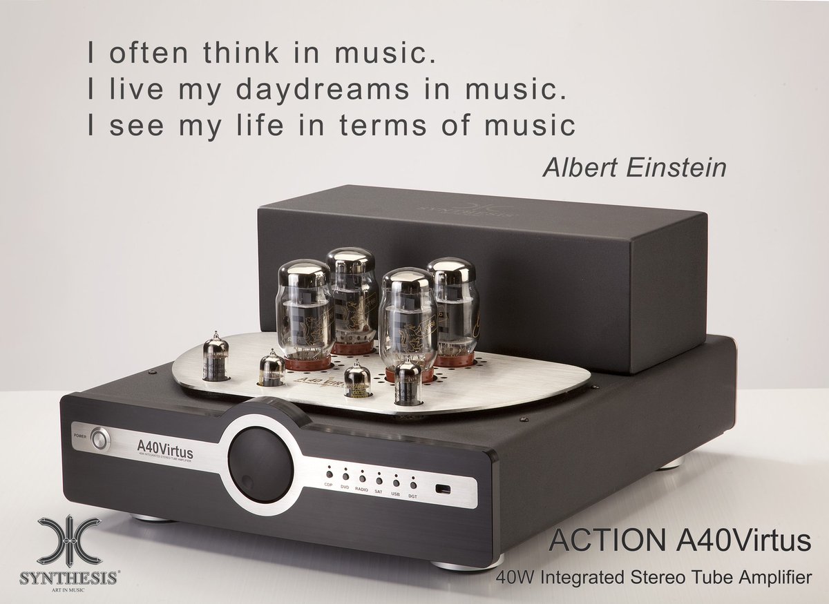 SynthesisAudio's tweet photo. Action A40Virtus

40W Integrated Stereo Tube Amplifier

More info: https://t.co/5Msyawz6a1

#madeinitaly #music #action #tubeamp #synthesis #musiclovers #power #quote #einstein #audio #hifi #hiend #synthesisartinmusic https://t.co/SOAcV6isCa
