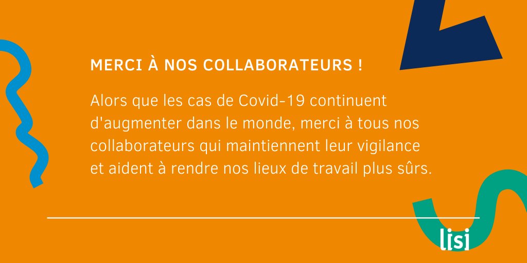 LISI_Group's tweet photo. Alors que l'annonce d'un #confinement2 est sur la table. Nous en profitons pour saluer à nouveau l'engagement de nos collaborateurs qui a été clé lors de la 1ère vague. #linktogether https://t.co/fNpYuVjafg