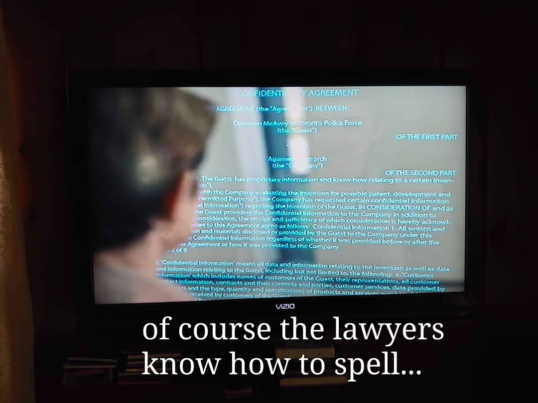 plish's tweet photo. Apparently the folks at Agamede Canada on the #tvshow Coroner spell things using #covidphonics... Except for the lawyers. Their spelling is impeccable. 😂
@CoronerCBC #tv #proofreadersneeded #technology #coronertvshow https://t.co/XEvQFfpRv2