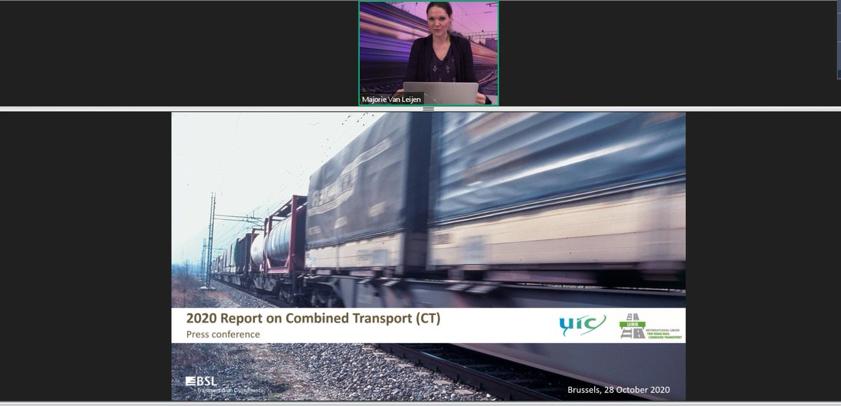 uic's tweet photo. [#rail Report] Opening of press conference by @Majo9583, Editor-in-Chief of https://t.co/AfqzLxtGov  with #UICrail &amp; #UIRR to present the 2020 Report on Combined Transport commissioned by #BSL Transportation Consultants https://t.co/qoEYYAXXBQ