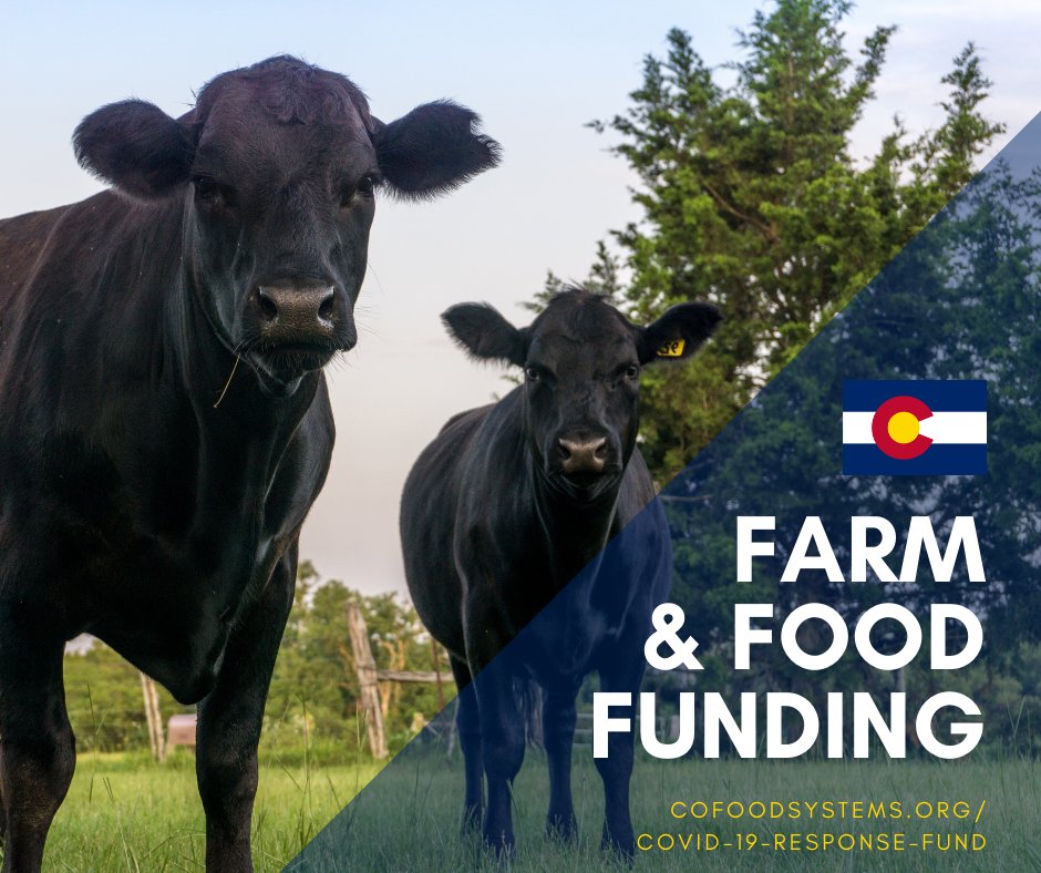 Nearly $1 million now available to respond to the #COVID19 emergency needs of #Colorado’s farmers, ranchers, processors &amp; more. We are proud to be part of this funding to help our communities across #Colorado.
  
APPLY NOW
cofoodsystems.org/covid-19-respo…