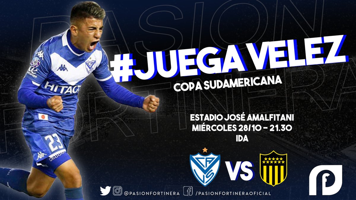 PasionFortinera's tweet photo. ✅ #JuegaVélez 

🏆Copa @sudamericana
🗓 Segunda Fase - Ida
⚽ #Vélez - Peñarol
🏟 José Amalfitani
⏰ 21:30
👨‍⚖️ Derlis López
📺 ESPN 2 / DirecTV Sports https://t.co/yqRQs910m5