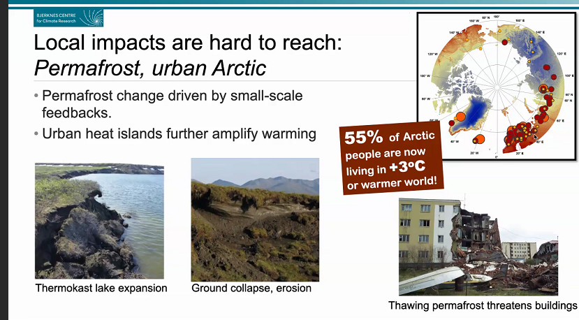 This is pretty interesting from Richard Davy: more than half of  #Arctic populations are already living in a 3C warmer world (combination of Urban Heat Island  #UHI and  #ArcticAmplification) #EO4Polar