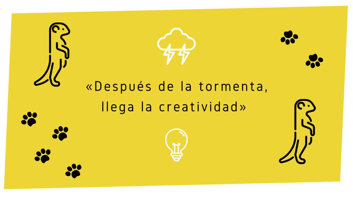 SurikatingMKT's tweet photo. 🐾¡Feliz miércoles #Surikatis !
Os dejamos la #FrasedelDía 💡
☁️Con este tipo de clima nos ponemos muy creativos🤓 ¿Y vosotros? https://t.co/uW32Pcux0O