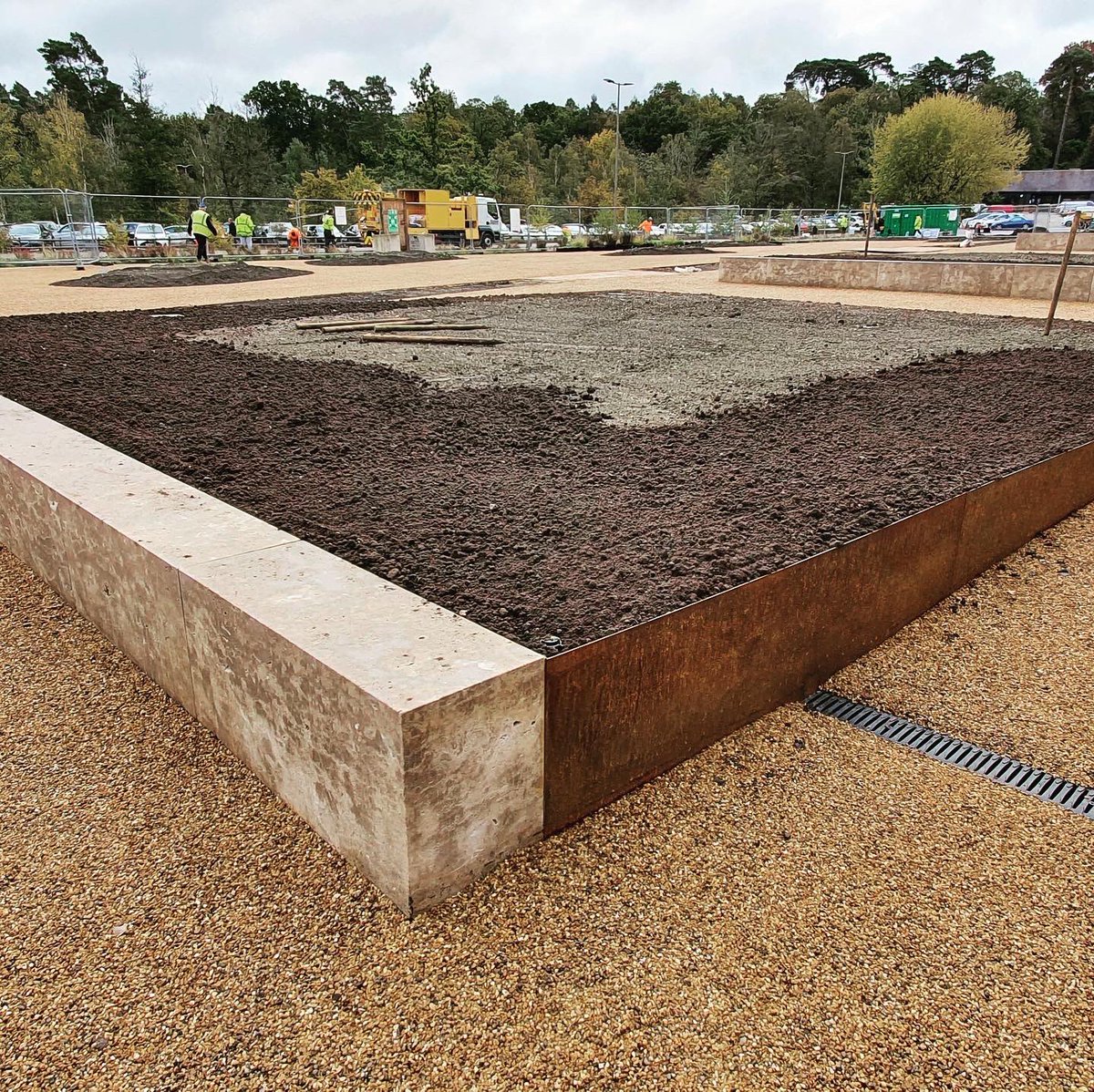 BlakedownLandsc's tweet photo. Our latest project @RHSWisley coming to an end, ready for planting by the RHS. A privilege to have delivered the new Welcome Centre and Historic Core #teamwork #hardlandscape #rhswisley https://t.co/a4lpZe05KR