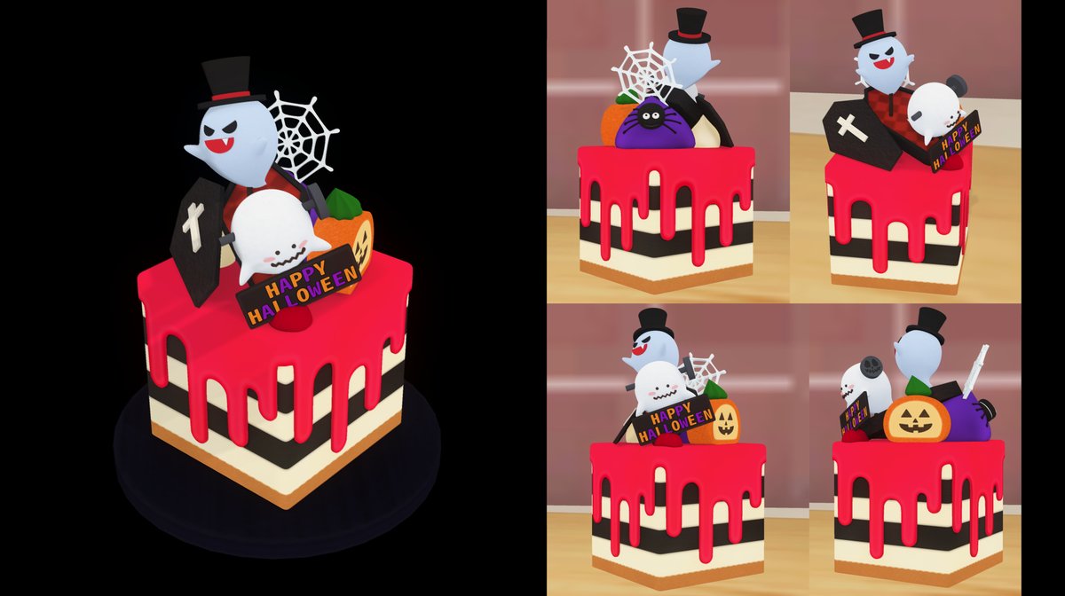 もうちょっと盛ったり凝ったりしたかった感じのミニケーキです。
もう時間がないのでハロウィンネタはこれでラストです。