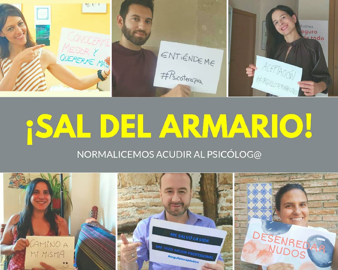 gemabenitoes's tweet photo. ¡SAL DEL ARMARIO! ~ Normalicemos acudir al psicólog@

Con esta campaña queremos hacer visible la atención a la #SaludMental, y para ello diferentes personas nos muestran lo que se llevaron de su #psicoterapia. Participa con el hastag #OrgulloTerapeutico https://t.co/gmzJlcIfFl https://t.co/Wgv1mkaIZq