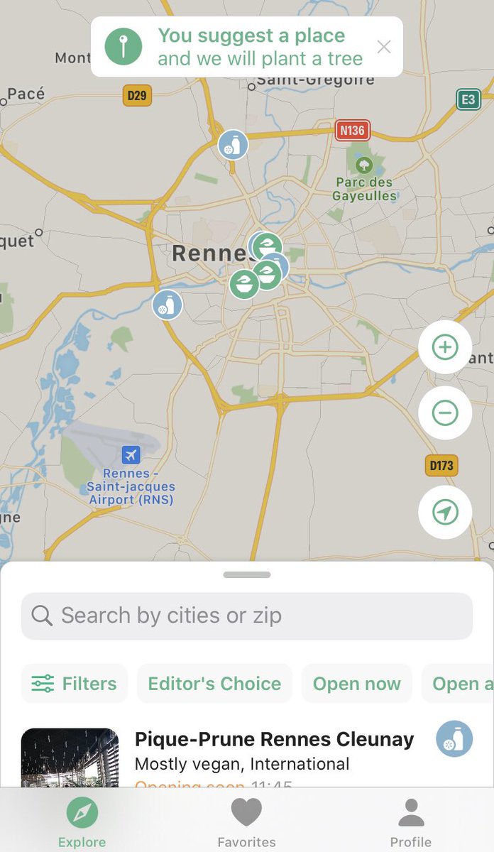 A cool app to find veg restaurants nearby: "Vegan Maps"