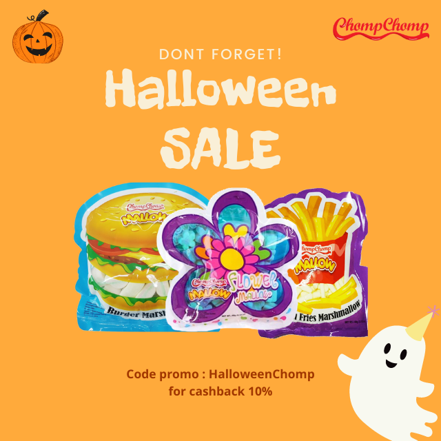 chompchompcandy's tweet photo. DONT FORGET!
Prepare your Halloween with Chompchomp now!
Enjoy 10% Discount on Tokopedia.
Grab it fast~~
#chompchomp #chompchompmarshmallow #marshmallowhalal #marshmallow https://t.co/3ZLDRnHmuT