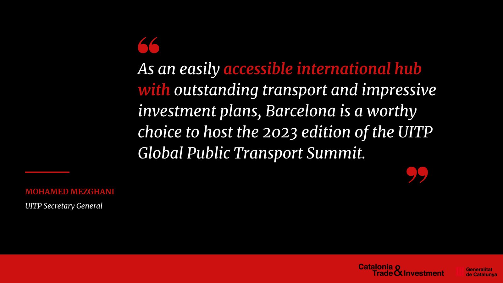 Catalonia Trade Investment On Twitter Barcelona Will Host The World S Largest Event Dedicated To Urban Mobility In 2023 Metro Https T Co Z9gof2cc8f