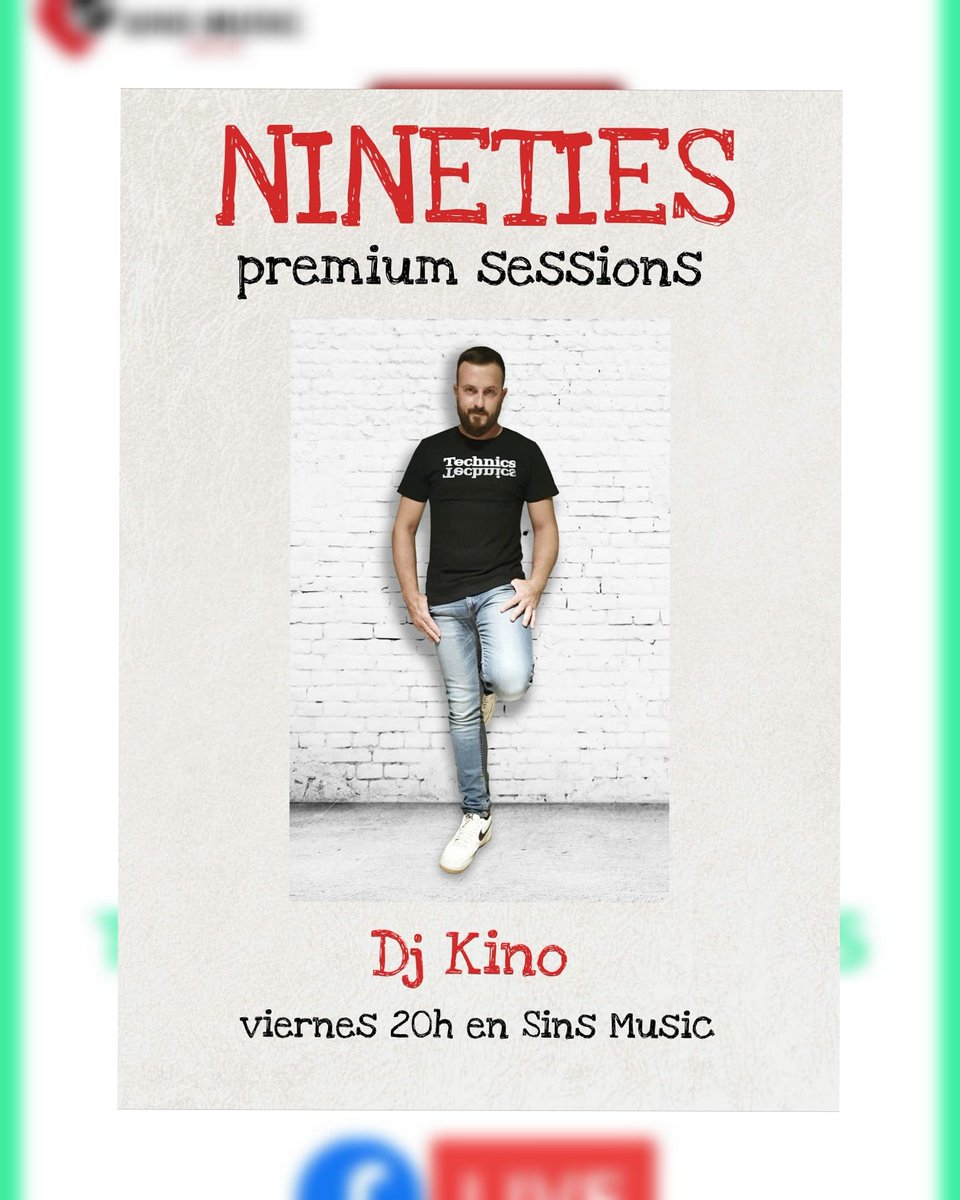 En las tardes NINETIES PREMIUM SESSION de este viernes 30 tenemos a Dj. Kino, a partir de las 20h. Y recuerda la mejor selección musical sólo la encontrarás aquí en #sinsmusic.
.
.
#djs #dj #music #djset #producer #90 #party #djlife #love #housemusic #artist #techno #dance #rnb https://t.co/QKUKMRTwsF