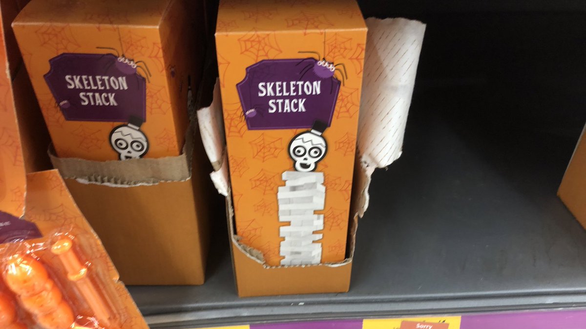 MORRISONS SKELETON STACKYou almost have to admire the audacity of rebranding Jenga, one of the world’s most famous games, as a spine and/or ribcage. Almost. I’m so tired /5