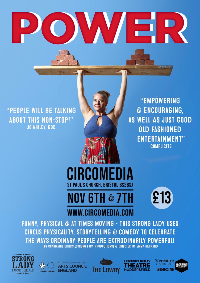 Circomedia's tweet photo. Loads of rave reviews about POWER by Strong Lady Productions. We know it's going to be a great show and with the added bonus of table service, why not do something special next week (Nov 6th &amp; 7th). Don't miss out, tickets selling fast! https://t.co/LoQoo0Eksb https://t.co/gE8FA6YWhq