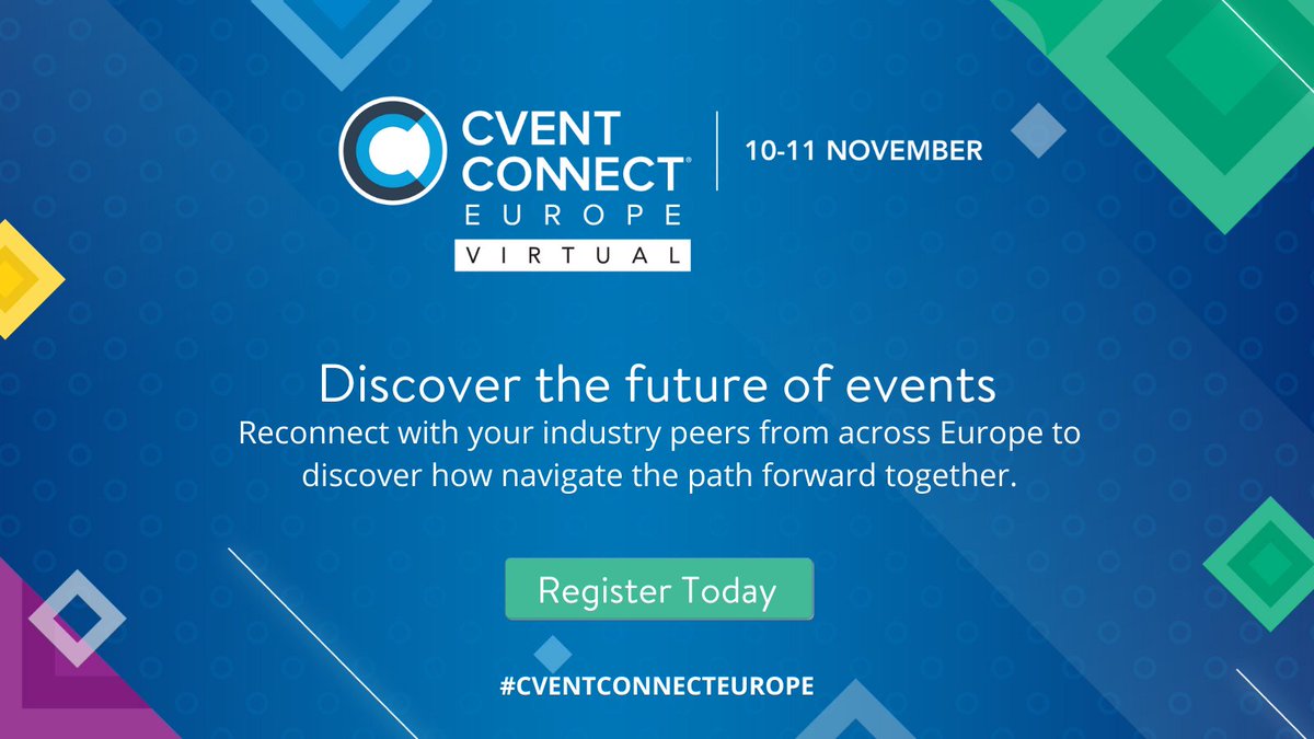 Join meetings &amp; #eventprofs for <a href="/cvent/">Cvent</a> CONNECT Europe Virtual, 10-11 November. In testing times, the need to come together &amp; navigate a path forward has never been more important. It’s free to attend so register today: buff.ly/34rkOHV