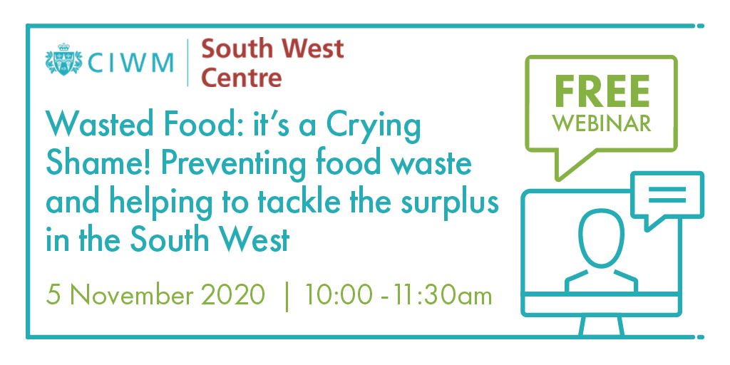 Still time to register and join over 100 resource &amp; waste professionals at this major South West webinar 'Wasted Food - it's a Crying Shame'. Helen White, special advisor at  <a href="/WRAP_UK/">WRAP NGO</a>  will set the scene with the big picture and latest trends
attendee.gotowebinar.com/register/46651…