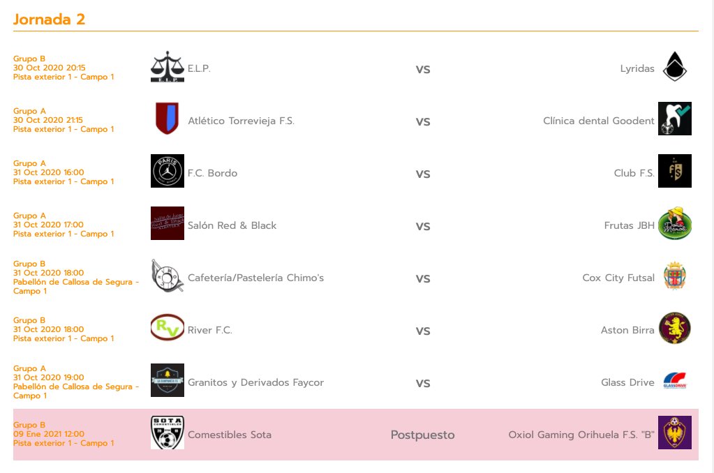 LigalocalCDS's tweet photo. Horarios modificados para la jornada 2. https://t.co/SFkwecfF4D