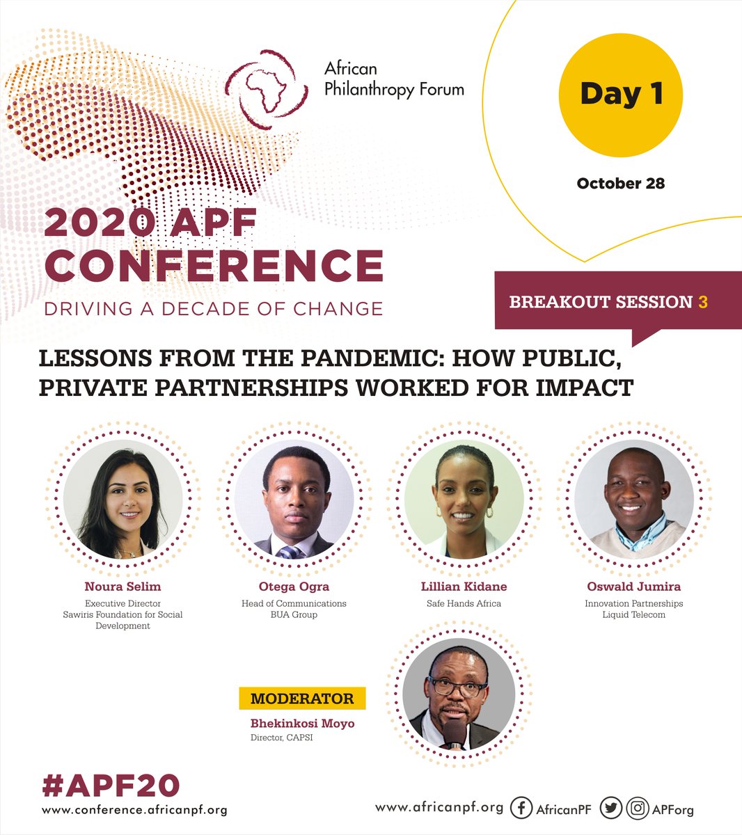 APForg's tweet photo. Welcome to Day 1 of #APF20 Conference!We will spotlight an opening conversation with Mo Ibrahim, moderated by @ndidinwuneli , a plenary, breakout sessions and a speed networking event.
@moibrahimfoundation
#DrivingaDecadeofChange #africanphilanthropy #apforg https://t.co/w9UpJezbuU