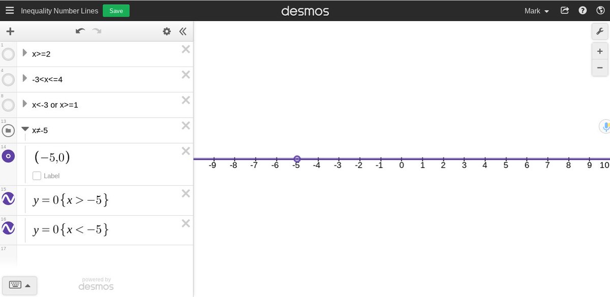shskaercher's tweet photo. Today in Algebra, Ss will be creating Inequality Number Line graphs using @Desmos
Check out the code here: https://t.co/lNxwdsHzur
#makemathdigital #iteachmath #mtbos https://t.co/3hEtK0QdX0