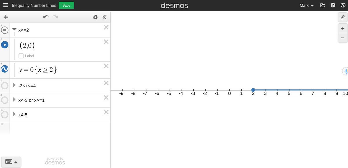 shskaercher's tweet photo. Today in Algebra, Ss will be creating Inequality Number Line graphs using @Desmos
Check out the code here: https://t.co/lNxwdsHzur
#makemathdigital #iteachmath #mtbos https://t.co/3hEtK0QdX0