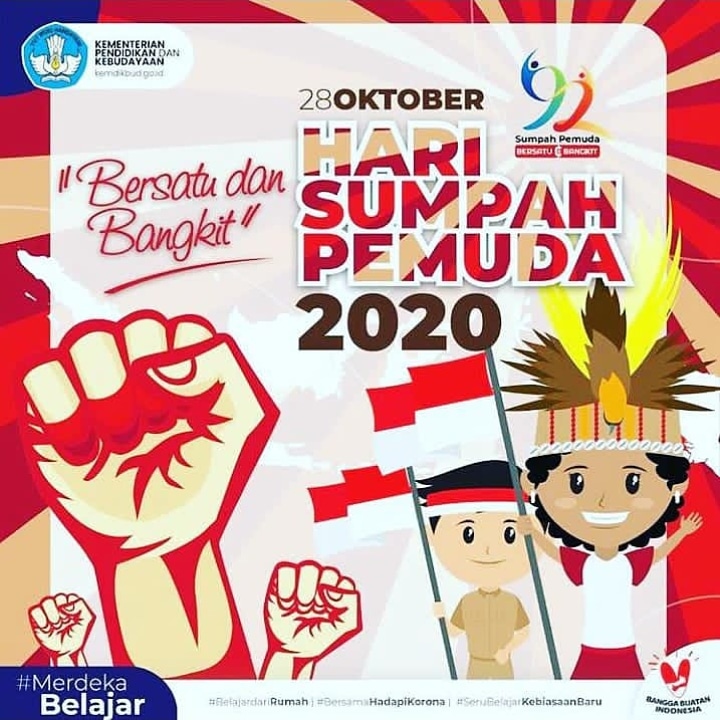 Selamat hari sumpah pemuda  kepada seluruh masyarakat Indonesia serta pemuda pemudi Indonesia untuk selalu mematuhi protokol kesehatan.

#SumpahPemudaBidikmisiEraCovid19 #EdukasiPerunahanPerilaku #MengajarDariRumahKemdikbud <a href="/ditjendikti/">PDDIKTI</a> @bppPDN_official