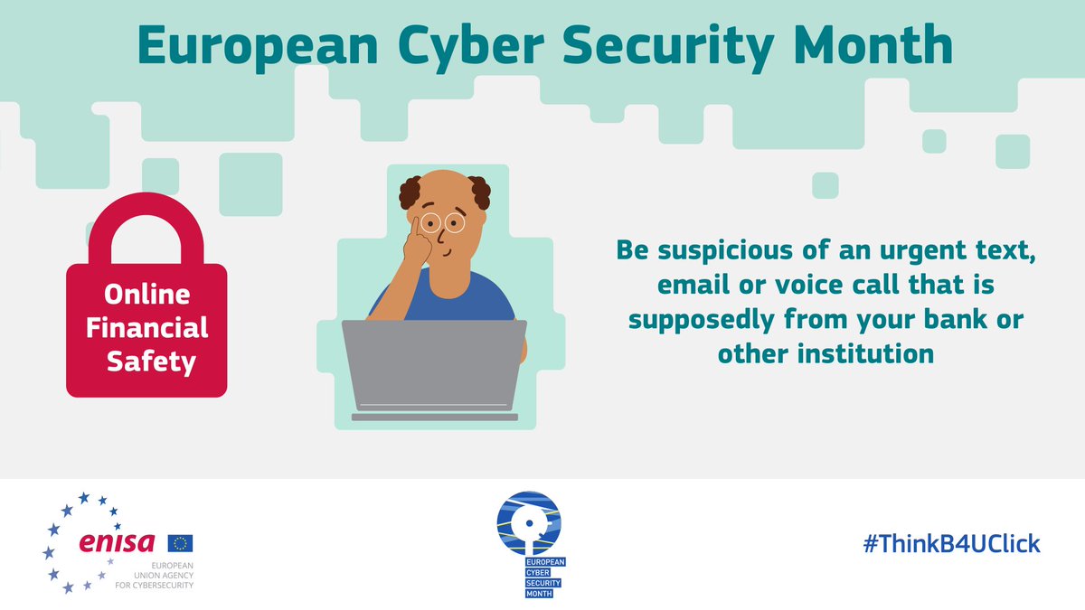 Scammers often use ‘urgent’ messages to catch you off guard. Don’t respond! #ThinkB4UClick  See our infographic for more tips  cybersecuritymonth.eu/resources/ecsm…