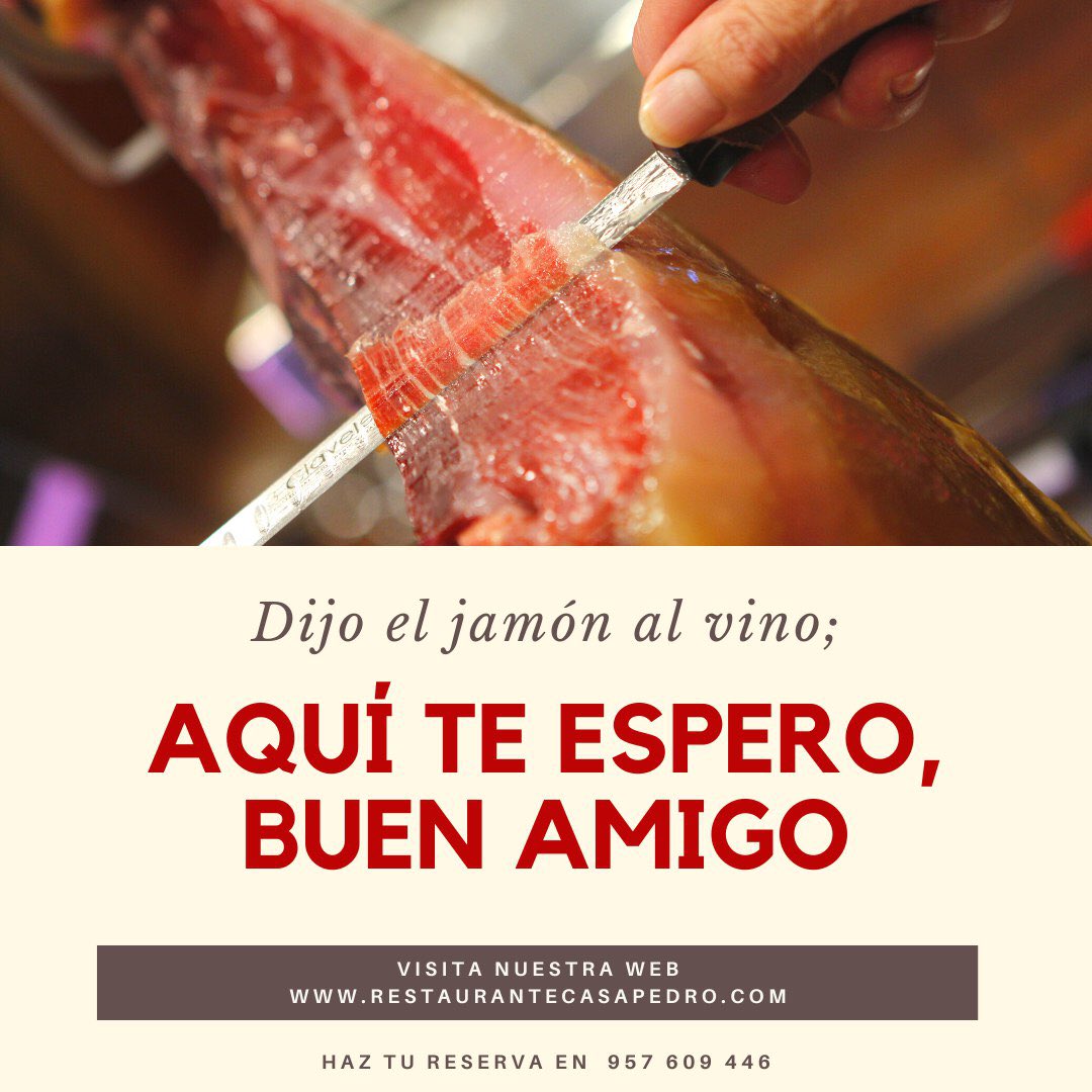 Disfruta del mejor jamón ibérico 100% andaluz y de la mejor calidad acompañado del mejor vino en Restaurante Casa Pedro 😋

#PuenteGenil #RestauranteCasaPedro #Food #TuRestaurante #ComerBien #Córdoba #Bibgourmand