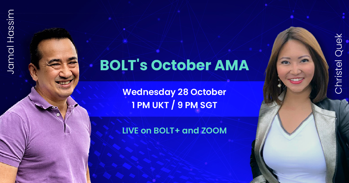 boltplus's tweet photo. ⚡️BOLT AMA: 28 October⚡️ 

It's AMA day with BOLT Founders @JamalHassim &amp; @ladyxtel!

Hear the latest updates &amp; developments!
Tune in today, 28 October at 1 P.M UKT / 9 P.M SGT.

Join via ZOOM > https://t.co/nA6AhaHo4A
Passcode 0000
 
$BOLT #BOLT #AMA https://t.co/lvzAeObqIc