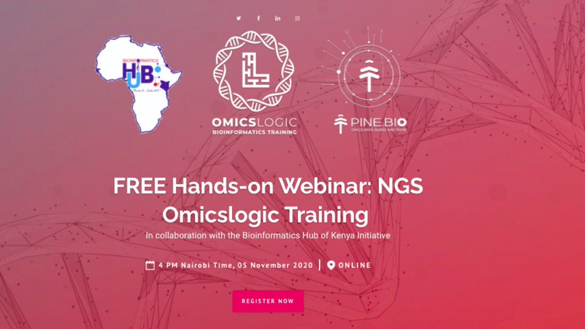 BHKi in partnership with @PineBiotech would like to welcome you to our November meet up. Join us for the NGS omicslogic training on 5th Nov from 4PM EAT. Register here edu.tbioinfo.com/bioinformatics…