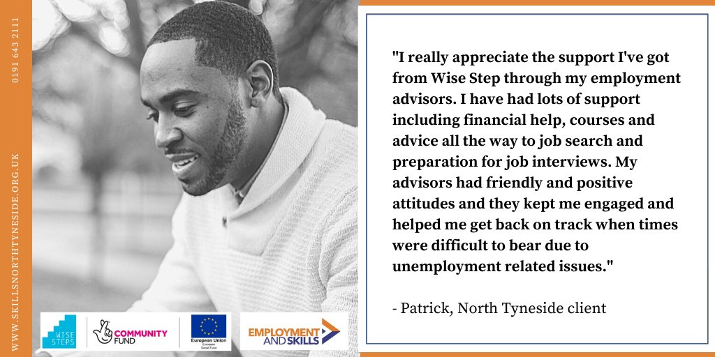 NTEmployment's tweet image. Some wonderful feedback about our #WiseSteps project.

We are delighted that Patrick now has a #job offer! Find out how we can support you;

☎️0191 643 2111
📩employability.skills@northtyneside.gov.uk
🌐skills.northtyneside.org.uk

#121Support #Advice #Training #Jobsearch #Wellbeing