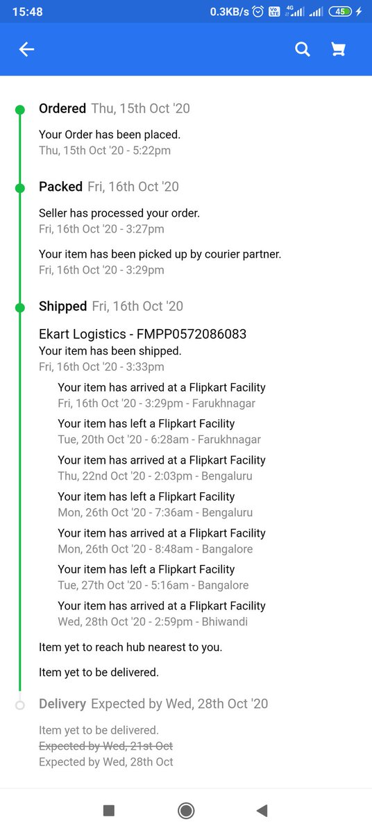 Hemang001's tweet photo. @Flipkart @flipkartsupport  Ordered this on 15th October , twice missed the delivery date by Flipkart.
Customer Executives have no updates !! I don't want response like you will get it on due date because I know it won't happen!!😠😠 https://t.co/miOpcxgffJ