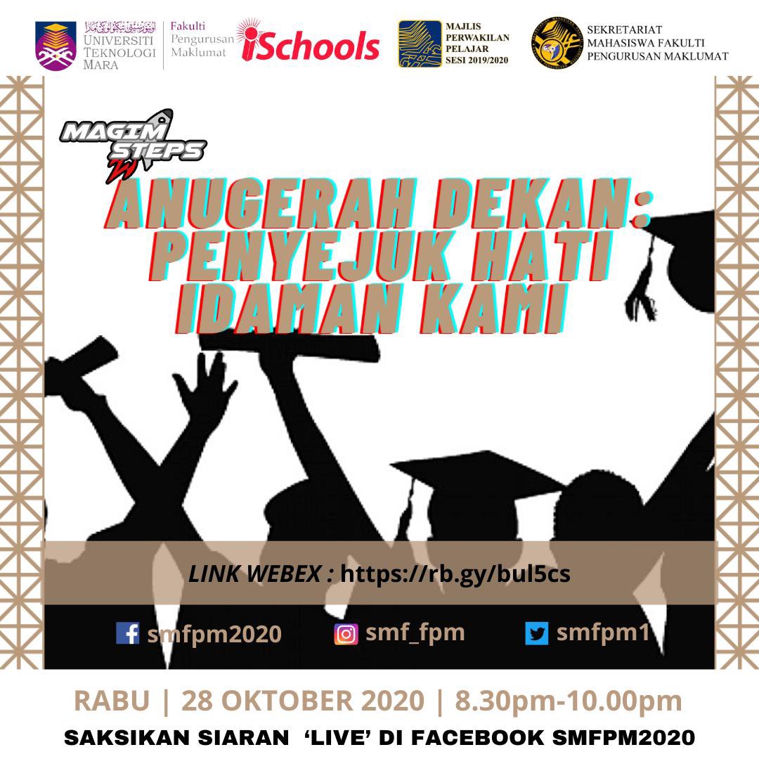 smfim_official's tweet photo. MAGIM StEPS: PROGRAM ANUGERAH DEKAN [PENYEJUK HATI IDAMAN KAMI]

Kehadiran wajib kepada pelajar Semester 1 dan Penerapan Semester 3

https://t.co/OGBaxRYET2

https://t.co/RXgd9ltjS8

#SMFPM
#UiTMDiHatiku
#KamiUiTM
#UiTMPuncakPerdana 
#MAGIMVirtual
#FPMSantuy https://t.co/5tbDQtQzX3