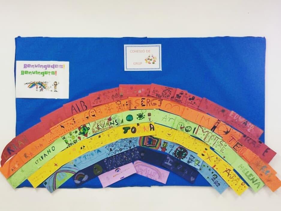 epiavilanova's tweet photo. Els nens i nenes de 3r hem fet un arc de Sant Martí amb els nostres noms i desitjos per aquest curs. Un bon regal de cohesio de grup per a la classe! 🌈 
#epiavng #escolapiavng #escolapiavilanova https://t.co/WSOGC2YFiu