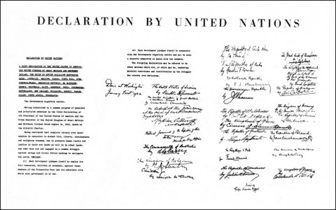 The "United Nations" itself was formed on January 1, 1942 as a military alliance against Nazi Germany