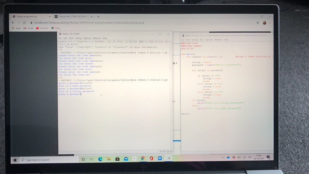MattLygate1's tweet image. Programming to start off my day today at college. Loops for all sort of different types of inputs. Then networking in the afternoon 💻🤘🏻 #pythonprogramming #College #LoopFunctions #HNC #CyberSecurity #LearningDay