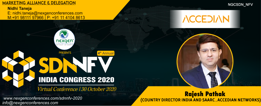 NexgenConferen1's tweet photo. #MeetOurSpeaker
Mr. Rajesh Pathak l Country Director India and SAARC at
@Accedian #SpeakingatNGCSDN_NFV
4th Annual SDN-NFV India Congress 2020 | Digital Seminar on Oct. 30th | 11:00 AM to 1:30 PM
Register Here: https://t.co/tz9WFCvFLi
#SDN #NFV #NGCSDN_NFV #SDNcontroller https://t.co/ZJ0xrhfbEu